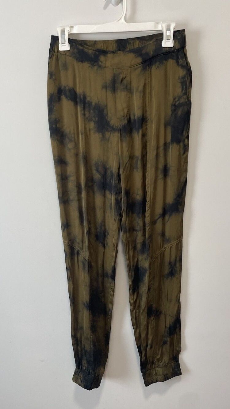 Young Fabulous & Broke Pants Size S Green Black Tie Dye Jogger Pull On